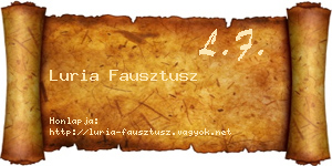 Luria Fausztusz névjegykártya